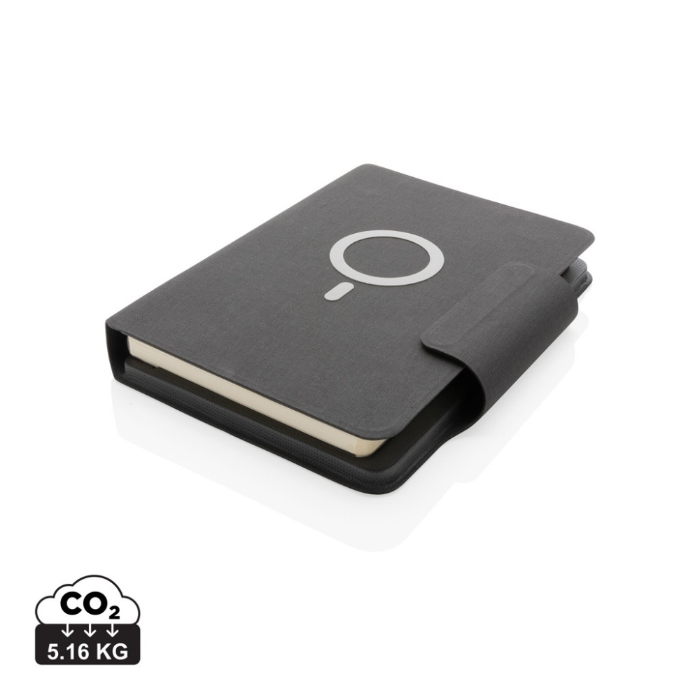 Logo trade promotional items image of: Artic Magnetic 10W wireless charging A5 notebook