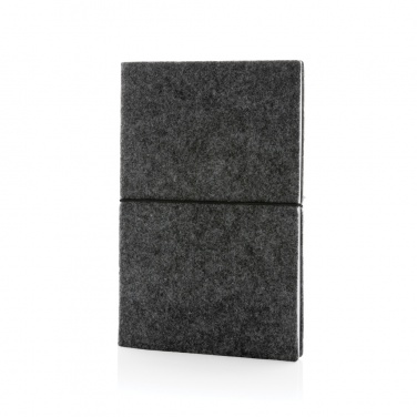 Logo trade promotional item photo of: GRS certified recycled felt A5 softcover notebook