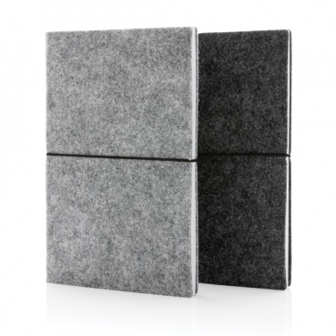Logo trade advertising products image of: GRS certified recycled felt A5 softcover notebook