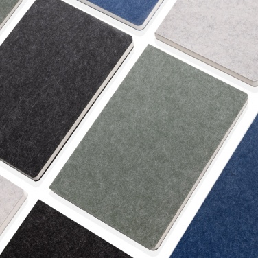 Logo trade business gift photo of: Phrase GRS certified recycled felt A5 notebook