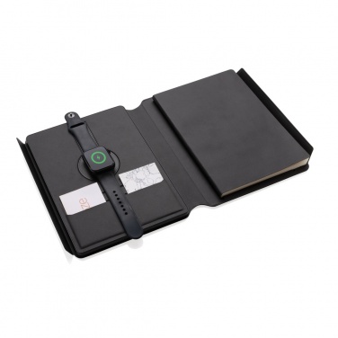 Logotrade corporate gift picture of: Swiss Peak RCS rePU notebook with 2-in-1 wireless charger