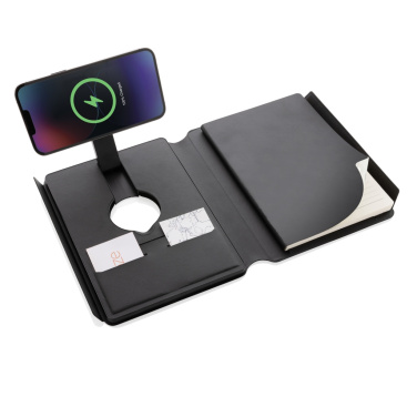 Logotrade promotional gift image of: Swiss Peak RCS rePU notebook with 2-in-1 wireless charger