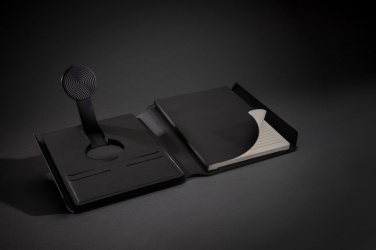 Logotrade promotional items photo of: Swiss Peak RCS rePU notebook with 2-in-1 wireless charger