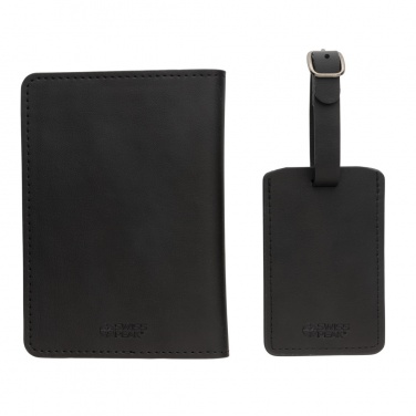 Logo trade promotional gifts image of: Swiss Peak GRS recycled PU travel gift set