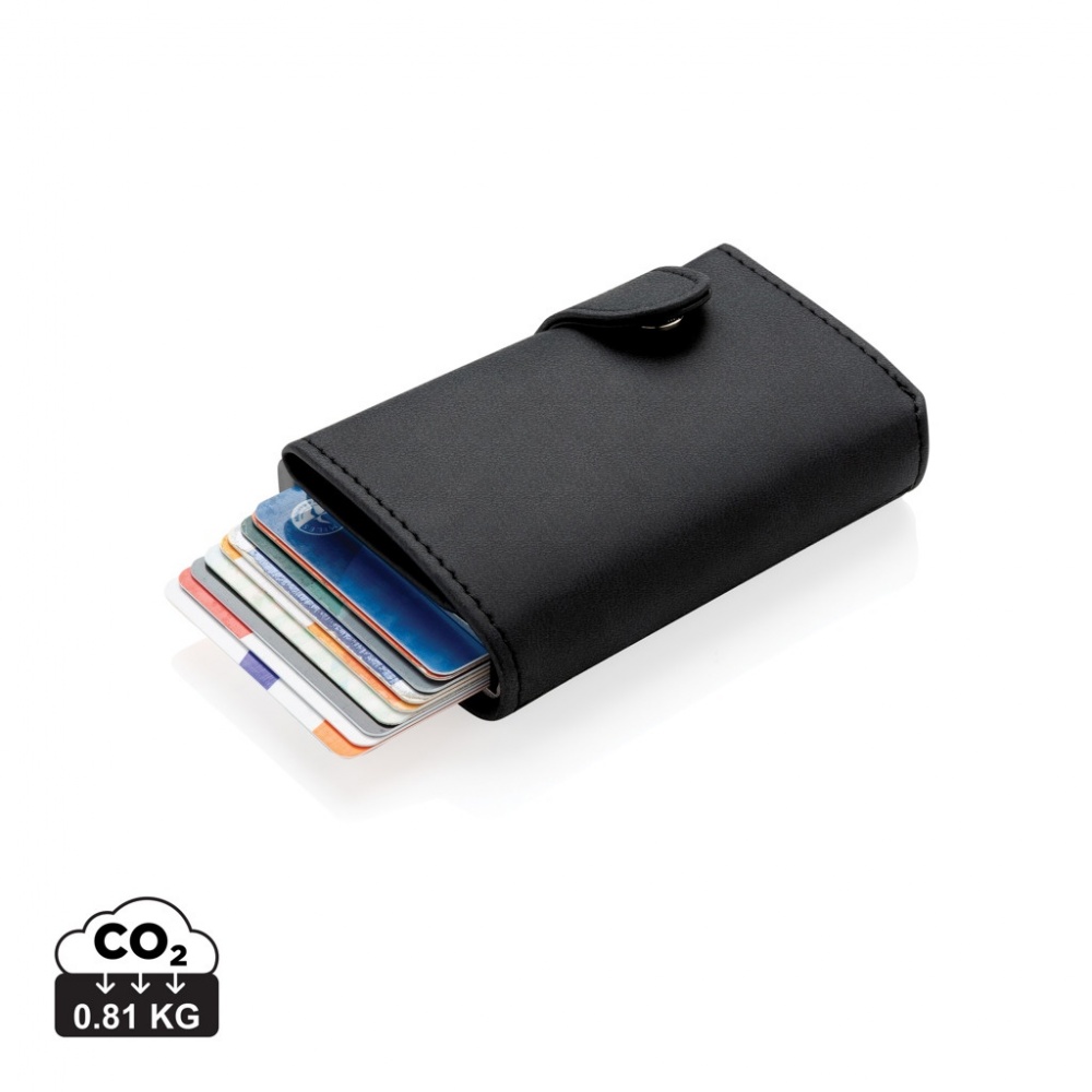 Logo trade promotional items image of: Standard aluminium RFID cardholder with PU wallet