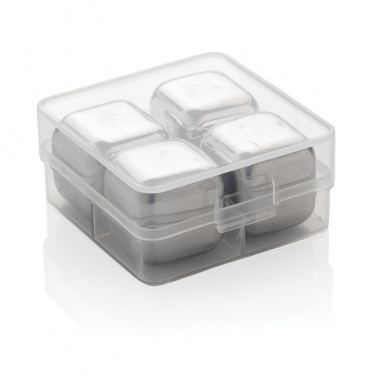 Logo trade promotional merchandise picture of: Re-usable stainless steel ice cubes 4pc