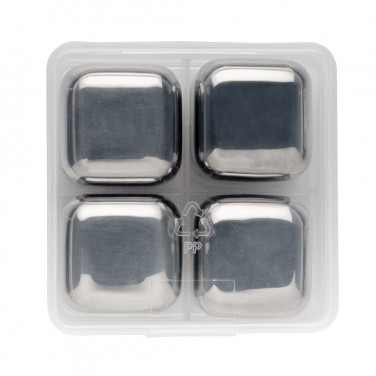 Logotrade advertising products photo of: Re-usable stainless steel ice cubes 4pc