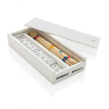 Logo trade promotional giveaways picture of: Deluxe mikado/domino in wooden box