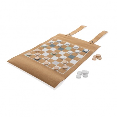 Logotrade corporate gift image of: Britton cork foldable backgammon and checkers game set