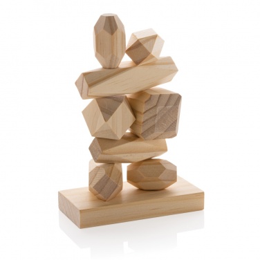 Logotrade promotional products photo of: Ukiyo Crios wooden balancing rocks in pouch