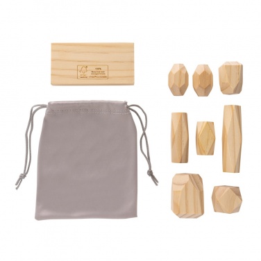 Logo trade corporate gifts picture of: Ukiyo Crios wooden balancing rocks in pouch