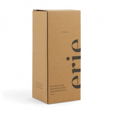 VINGA Erie RCS recycled steel vacuum bottle 450 ml, black – detail view 5