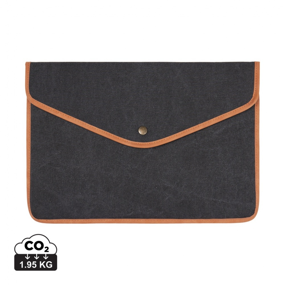 Logo trade promotional item photo of: VINGA Bosler GRS recycled canvas 16" laptop sleeve