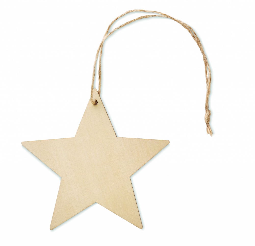 Logo trade corporate gifts image of: Wooden star shaped hanger