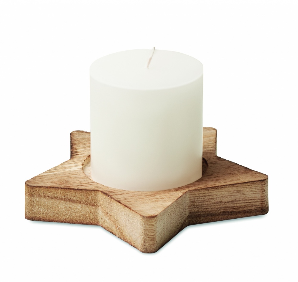 Logotrade business gifts photo of: Candle on star wooden base