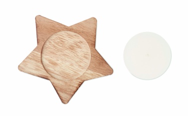 Logo trade promotional merchandise picture of: Candle on star wooden base