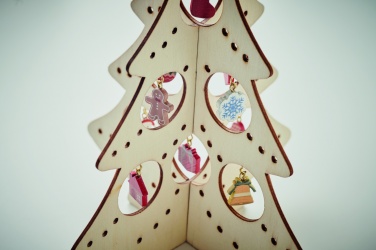 Logo trade promotional giveaways image of: Wooden Xmas tree decoration