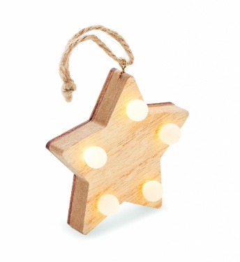 Logotrade corporate gift picture of: Wooden weed star with lights