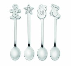 Set of 4 Christmas tea spoon