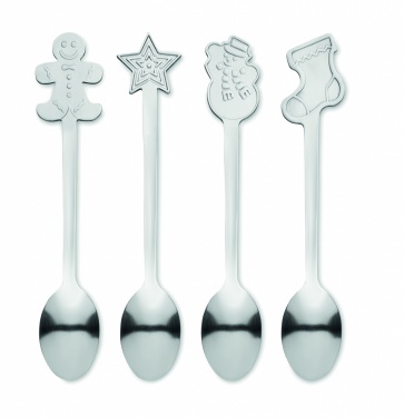 Logo trade promotional merchandise photo of: Set of 4 Christmas tea spoon