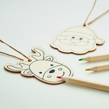 Logo trade promotional items image of: Drawing wooden ornaments set