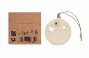 Logo trade advertising products picture of: Wooden bauble shape hanger
