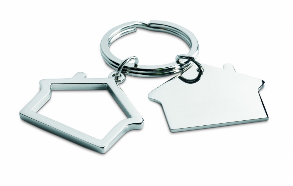Logotrade promotional giveaways photo of: Metal key ring house shape Jyvaskyla