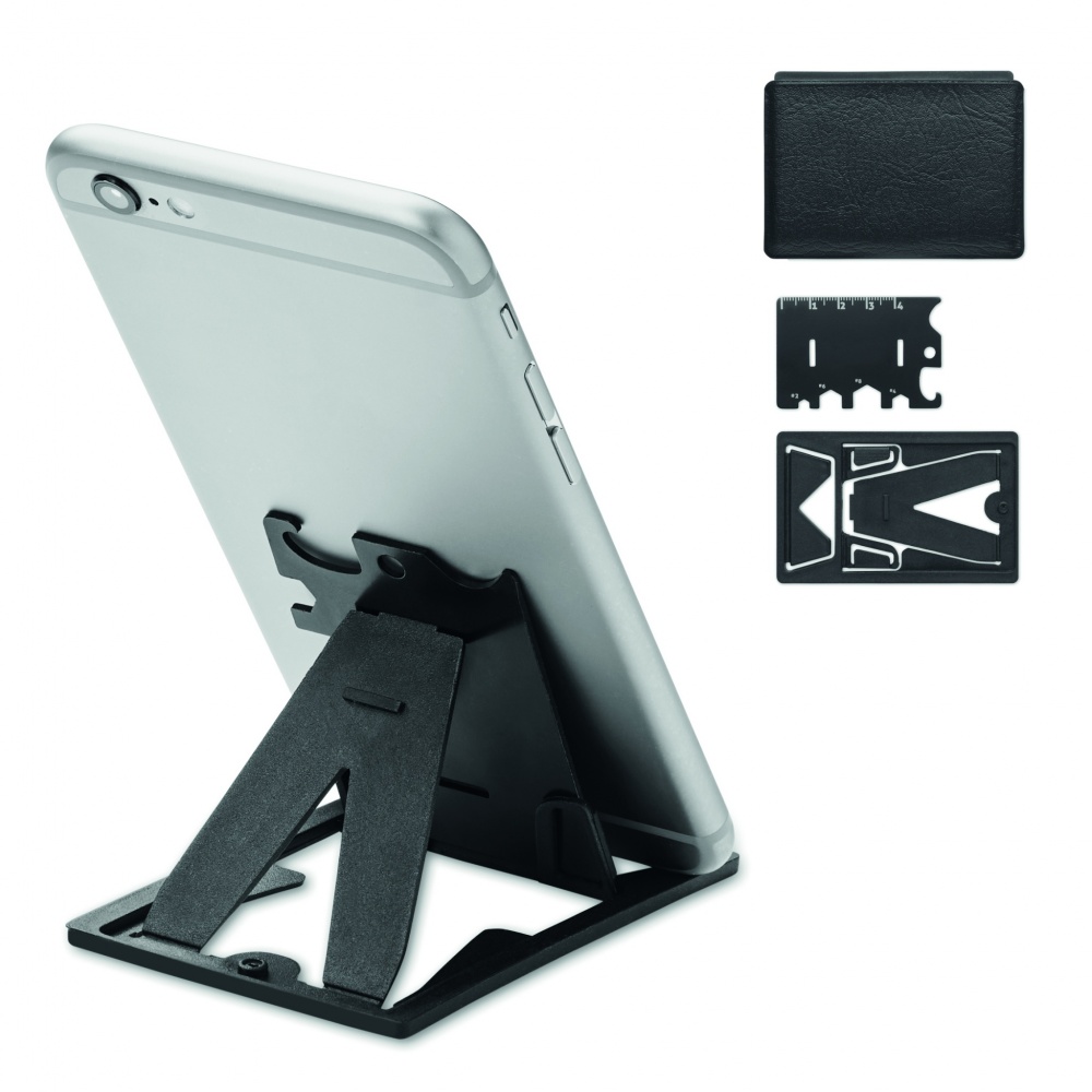Logo trade promotional item photo of: Multi-tool pocket phone stand
