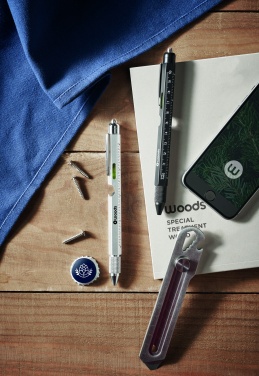 Logo trade promotional giveaway photo of: Spirit level pen with ruler