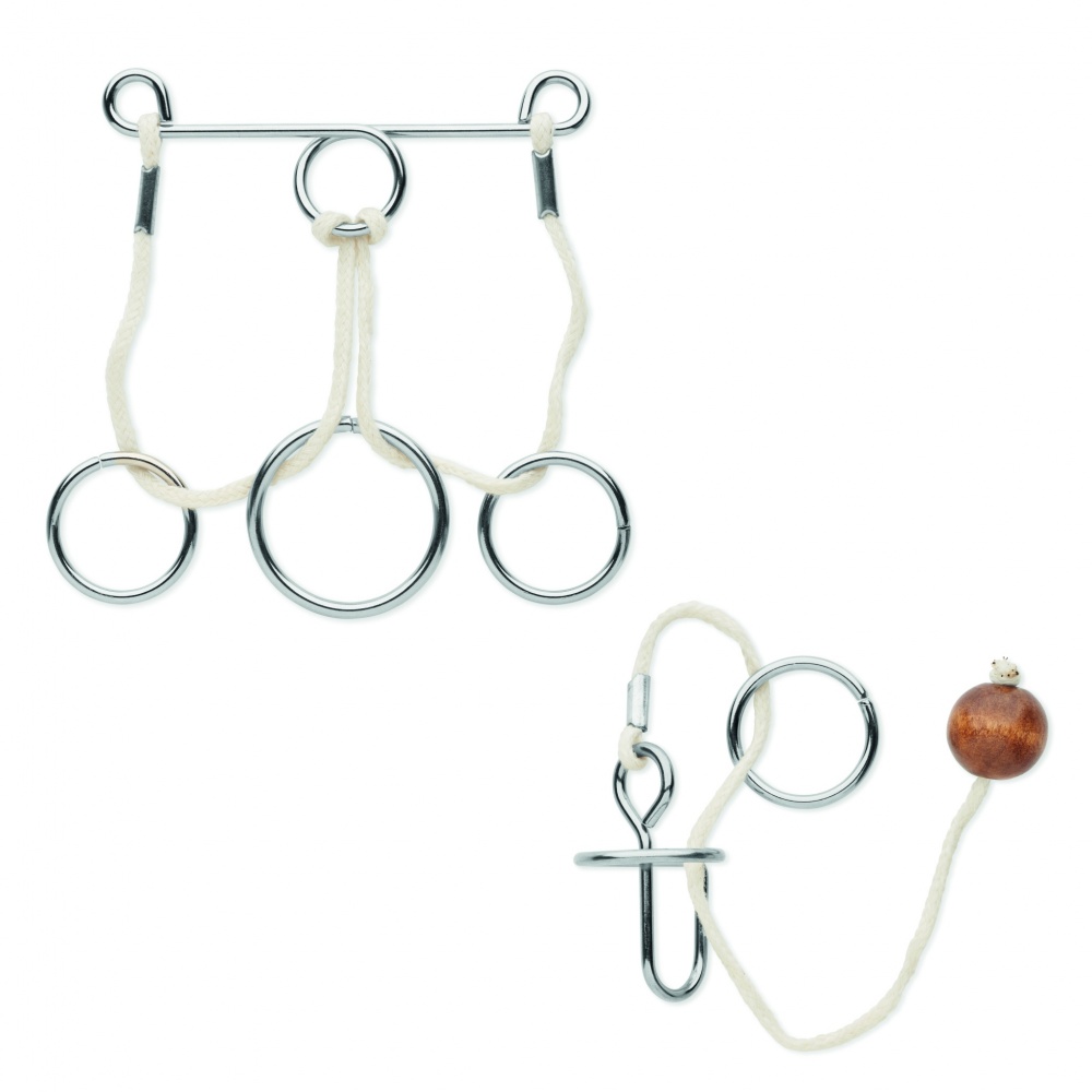 Logo trade promotional giveaway photo of: Set of 2 metal brain teasers