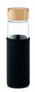 Logo trade corporate gift photo of: Glass bottle bamboo lid 600ml