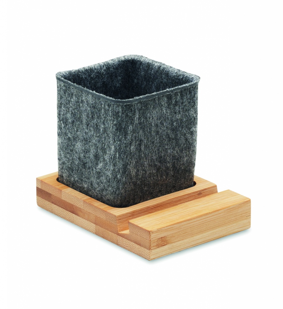 Logotrade advertising product image of: RPET felt pen pot phone stand