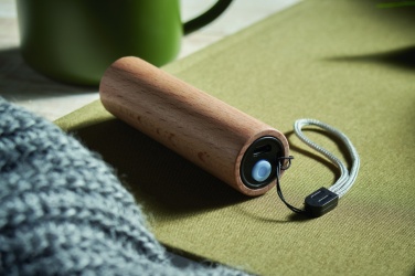 Logo trade corporate gifts picture of: Beech wood rechargeable torch