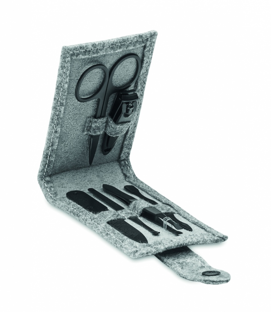 Logotrade promotional gift picture of: RPET felt 6 piece manicure set