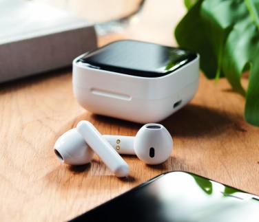 Logotrade promotional product picture of: TWS earbuds with solar charger
