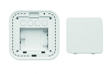 Logo trade promotional giveaway photo of: Recycled ABS/RPET alarm clock Stuttgart