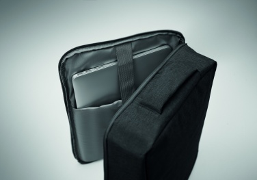 Logotrade promotional gift picture of: A safe 15-inch laptop backpack made of 300D RPET with a 210D RPET lining and customizable printing.