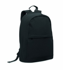 A 15-inch laptop backpack made of recycled pre-consumer cotton and recycled polyester with customizable printing.