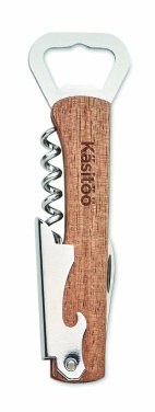 Logo trade promotional products image of: 3 in 1 bamboo bottle opener WOOL