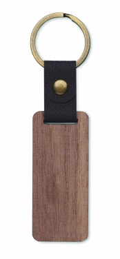 Logo trade corporate gift photo of: Key ring in walnut and PU Kokkola