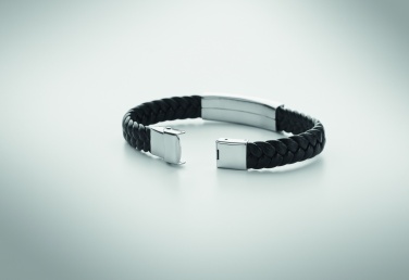 Logo trade promotional merchandise photo of: Braided faux leather bracelet