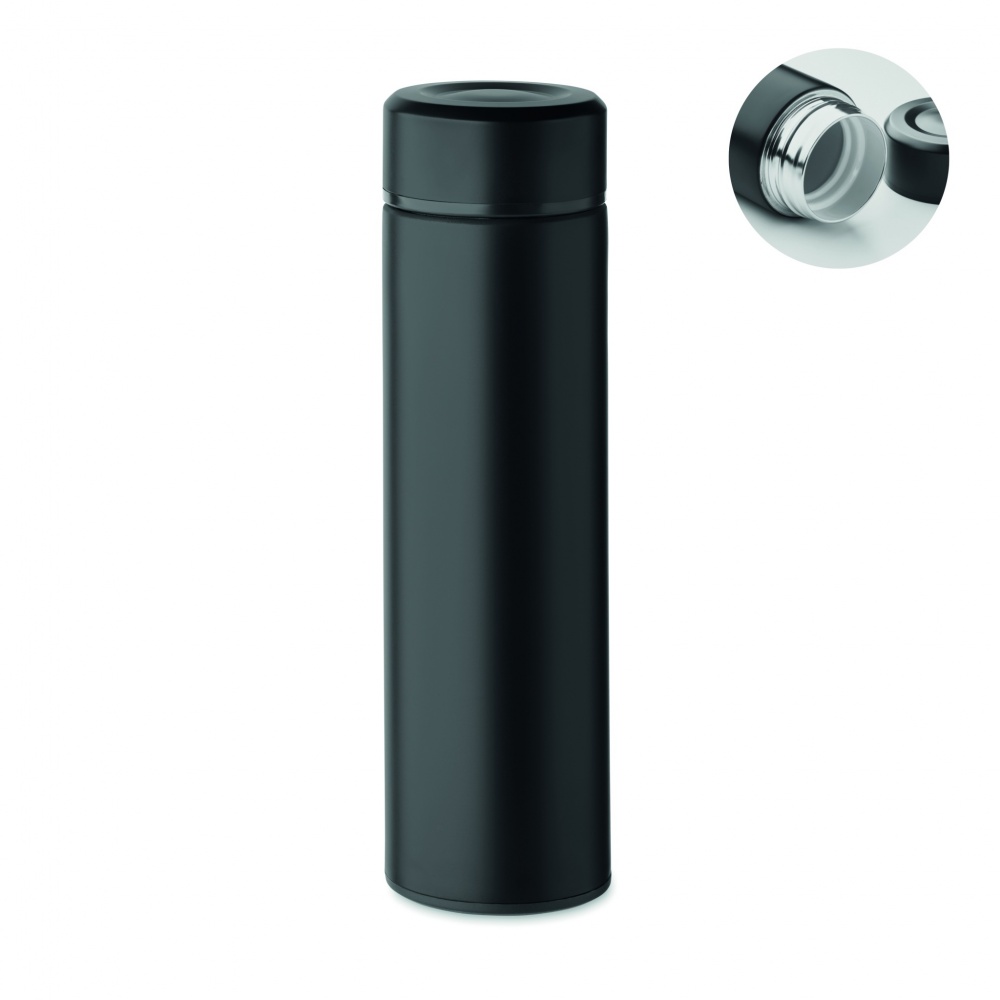 Double wall bottle with ceramic lining 420 ml, Black – product photo