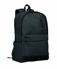 A 15-inch laptop backpack made of recycled pre-consumer cotton with customizable printing