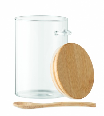 Logotrade promotional merchandise image of: Glass jar with spoon 600 ml