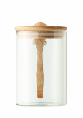 Logotrade promotional item image of: Glass jar with spoon 600 ml
