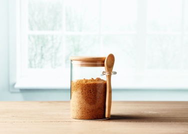 Logotrade promotional merchandise image of: Glass jar with spoon 600 ml