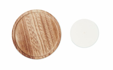 Logo trade corporate gifts picture of: Candle on round wooden base