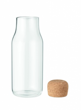 Logo trade business gift photo of: Glass bottle cork lid 600 ml