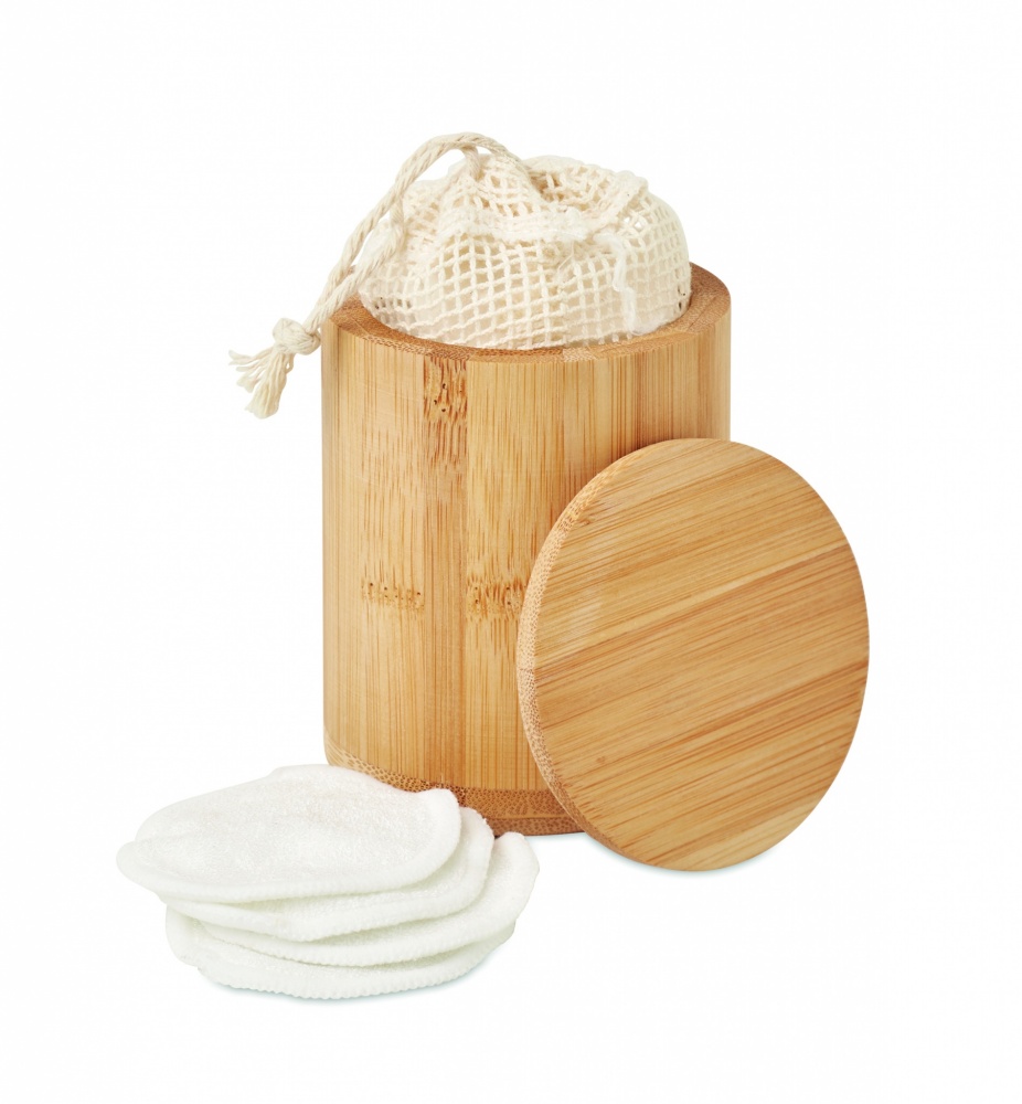 Logo trade promotional gifts image of: Bamboo fibre cleansing pad set