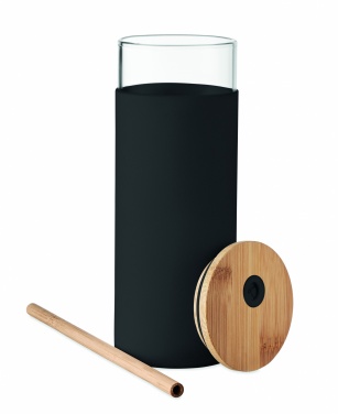 Logotrade promotional gift picture of: Glass tumbler 450ml bamboo lid